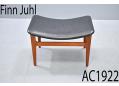 Finn Juhl footstool in teak | Black leather