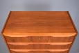 Vintage teak chest of drawers on tapering teak legs for sale