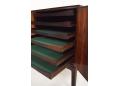The internal drawers are construced in solid rosewood with green felt lining.