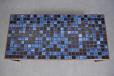 Vintage rosewood coffee table with blue tiled top - view 7