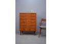 Vintage teak 6 drawer Danish chest with wave handles. SOLD