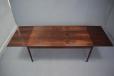 Fully extended dining table in rosewood. Able to seat 8-10 