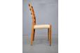 RARE rosewood frame dining chairs designed in the late 1960s by Neils O Moller for J L Mollers Mobelfabrik, Denmark