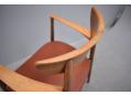 Curved frame armchair in rosewood with leather seat, 1965 Randers Mobelfabrik
