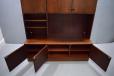 3 door base cabinet with tall rosewood top unit with lots of storage.