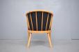 Modern Danish beech frame tub chair with leather cushions - view 7