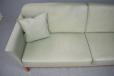 Modern danish 3 seat sofa in pale grey leather upholstery  - view 6