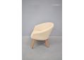 Cream fabric and oak legged Pot chair by AP Stolen.