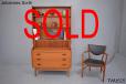 Johannes Sorth design vintage teak wall unit with pull out writing desk - view 1