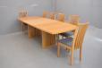 Light oak Skovby dining table with 6 side chairs - view 5