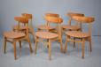 Hans Wegner design vintage oak and teak dining chairs model CH30