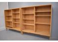 2 identical light oak bookcases by Danish designer Borge Mogensen