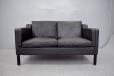 1970s 2 seater box sofa in black leather made by Stouby
