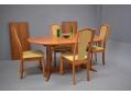 Oval dining table with 4 high back chairs to match - TEAK