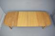 Vintage oak dining table with solid top and turned legs by Nyrup Mobelfabrik