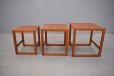 Danish mobelfabrik produced nest of 3 tables with a cube form design and equal dimensions on all sides