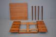 Compact vintage teak dining table with 2 pull-out leaves | Danish Mobelfabrik - view 11