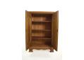Oak linen storage cabinets with panel doors & 3 shelves made in Denmark.