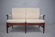 Small 2 seat sofa with mahogany show frame made by Farsttrup - view 3