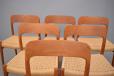 Classic Niels Moller designed teak dining chairs model 75 for sale