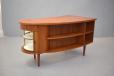 kai Kristiansen design vintage teak curved desk produced by Feldballes Mobelfabrik