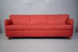 1950s Danish design 3 seater sofa in original red upholstery