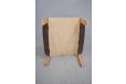 Vintage angular footstool in borwn buttoned leather