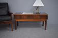 1970s 2 drawer hall chest in rosewood and blue square tiled top made by Danish Cabinetmaker