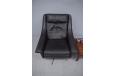 Aage Christiansen high back Matador chair on chrome swivel base in original black leather