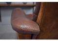 The thick ox leather upholstery on all the wear surfaces shows minor signs of age & use but is damage free