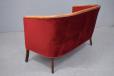 Vintage 2 seat curved frame sofa with in red velvet upholstery - view 9