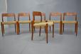 Model 75 dining chairs designed 1954 by niels moller produced by J L Mollers Mobelfabrik