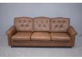 1970s vintage 3 seat sofa with worn / distressed leather upholstery