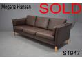 Mogens Hansen sofa | brown leather 3 seater