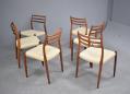 Set of 6 dining chairs with seats for reupholstery