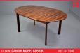 Vintage rosewood oval top dining table with 2 fold-out leaves - view 1
