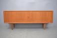 Vintage teak sideboard with tambour doors produced by Bernhard Pedersen & Son - view 3