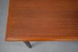 Danish teak dining table with square top and pull out leaves to set up to 6 people