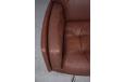 Vintage brown leather retro swivel chair from 1970s - view 8