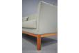 Modern danish 2 seat sofa in pale grey leather upholstery  - view 9