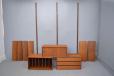 Midcentury modern wall mounted modular storage system in vintage teak - Poul Cadovius