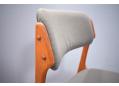 Teak framed grey fabric chairs designed by Erik Buch.
