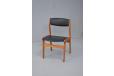 Dyrlund Smith teak frame dining chair in black vinyl upholstery - view 3