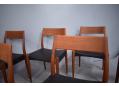 Stylish midcentury teak dining chair with original black vinly seat - MK175