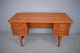 Small vintage teak desk from 1960s with 6 drawers - view 2