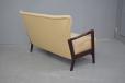 Beech frame 2 seater sofa with cream upholstery