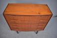 Vintage teak 5 drawer bow fronted chest of drawers  - view 4