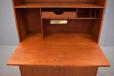 Vintage hans wegner wall unit with base cabinet and drop down writing desk with internal light