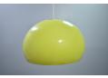 Vintage 1970s Danish pendant light in lime green plastic. SOLD