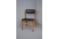 Dyrlund Smith teak frame dining chair in black vinyl upholstery - view 11